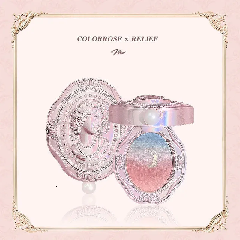 Colorrose Embossed Blush Nude Natural Blusher Стойкая палитра хайлайтеров с градиентом цвета Оптовая продажа продуктов для макияжа 231226