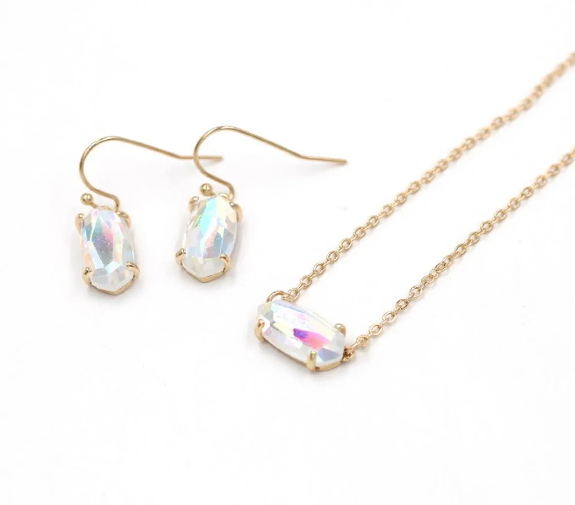 Модное стильное маленькое овальное граненое ожерелье с дихроичным кристаллом и камнем для женщин6428963