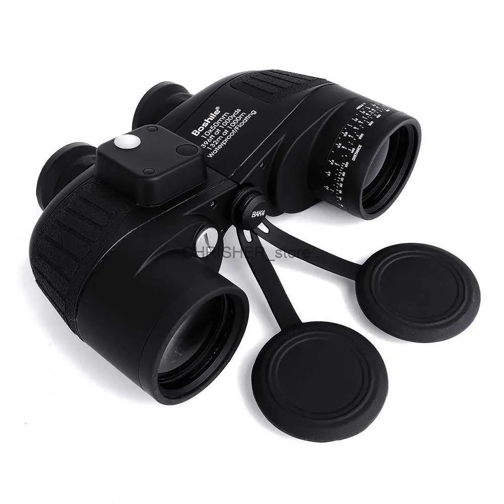 Teleskop lornetka 2021 NOWOŚĆ 10X50 Lornetki Zoom Rangefinder Wojskowe polowanie HD Marine Compass Telescope Waterproof azot BAK4 Blackl231226