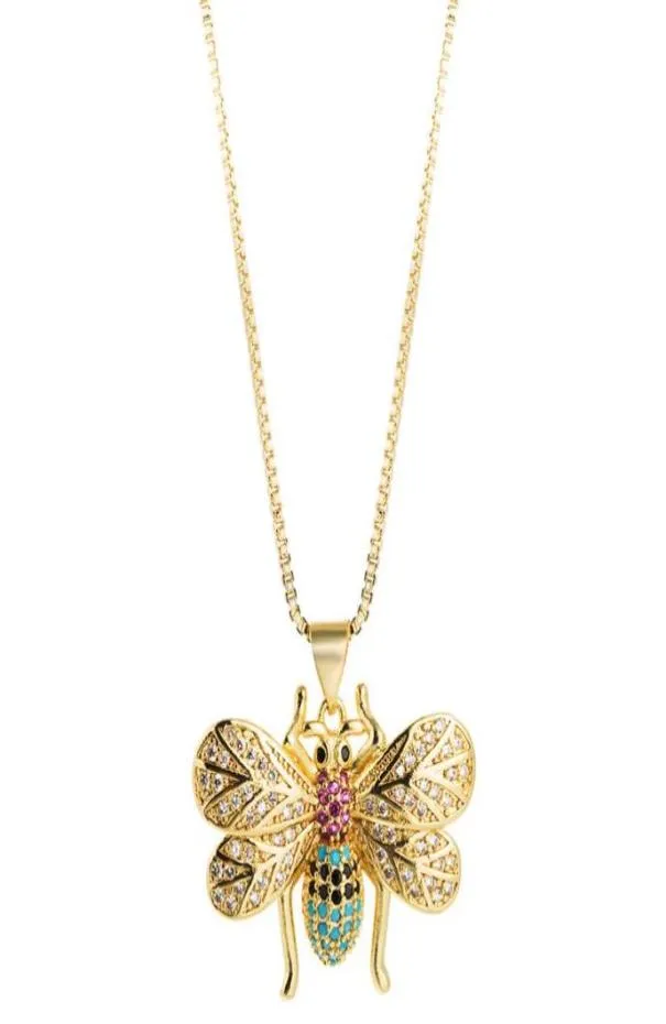 Mode abeille pendentif femmes collier créatif saint valentin clavicule chaîne cuivre incrusté de couleur Zircon NU4W514281N6491500