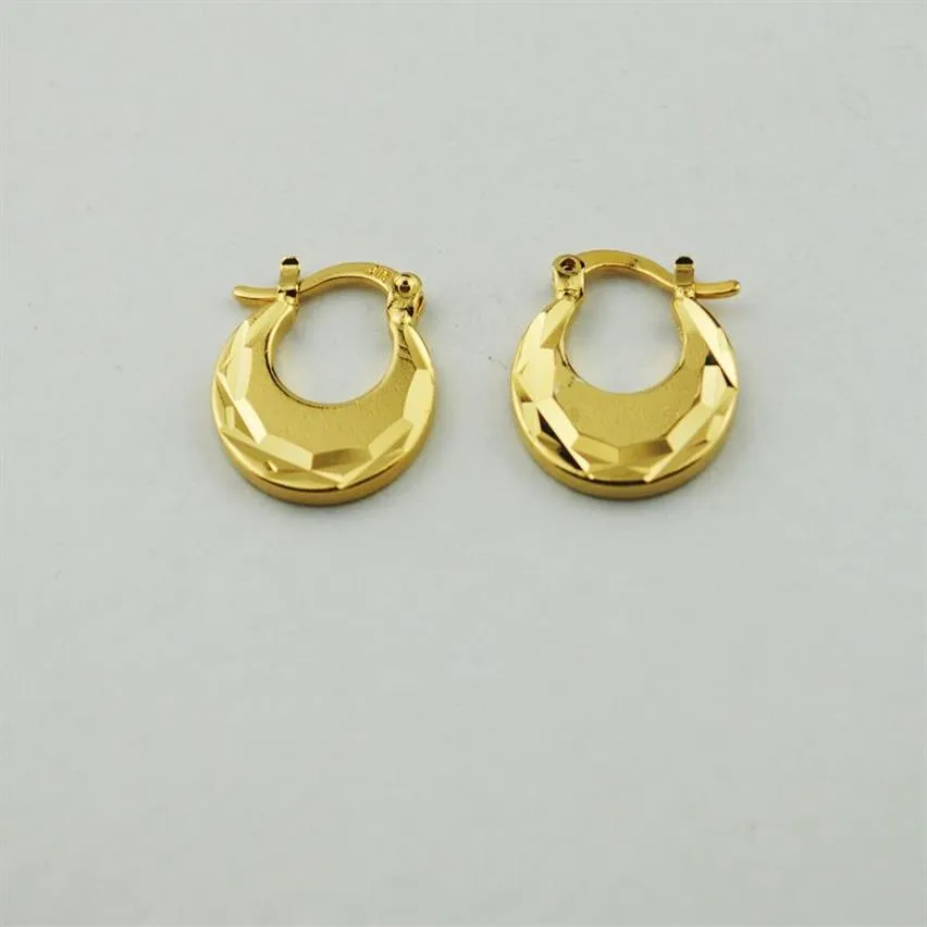 Pendientes de gota rellenos de oro amarillo sólido de 9 k Real a la moda, regalo de Navidad, pendiente pequeño de temperamento Simple, joyería plana de moda 2116