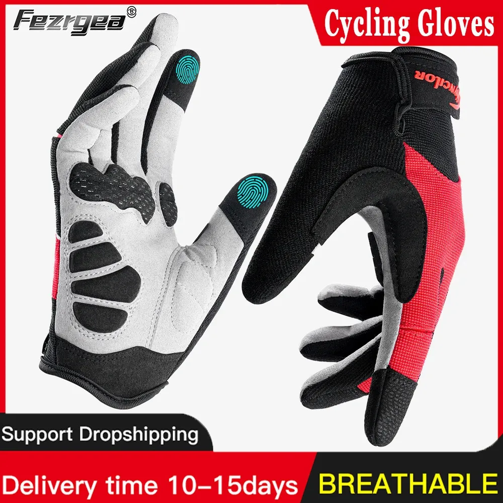 Cyclisme anti-dérapant doigt complet gants vtt vélo vélo coussin chaud hommes femmes respirant Anti choc sport 231225