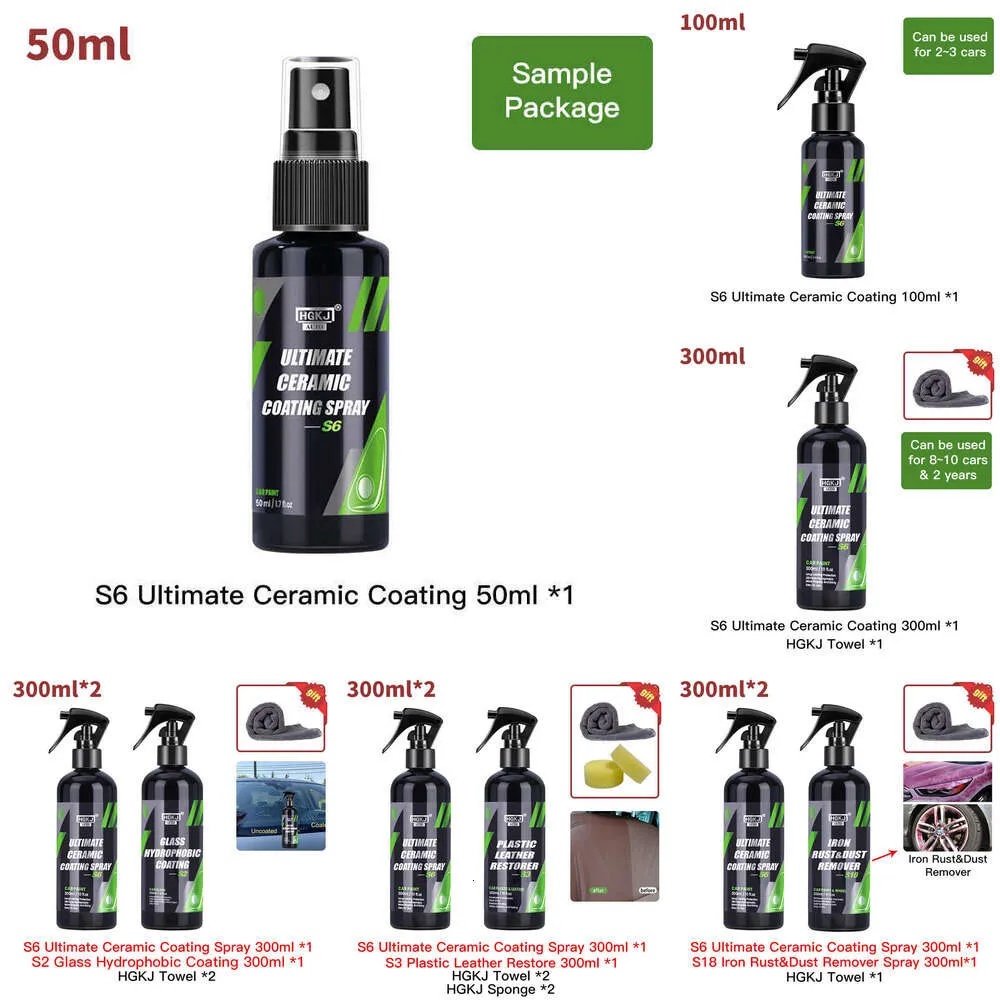 Atualização do carro S6 Nano Revestimento Cerâmico para Carro Detalhe Rápido Spray-Proteção Estendida de Ceras Selantes Revestimentos Rápidos Cuidados com Pintura Sem Água HGKJ