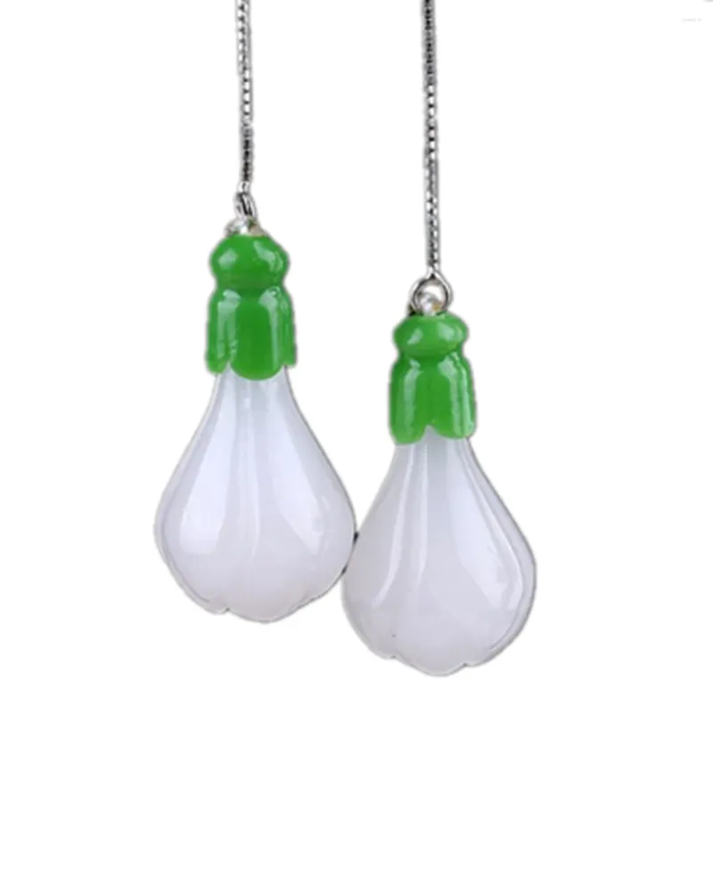 Koraba – boucles d'oreilles pendantes en Jade Magnolia blanc naturel, bijoux fins, cadeaux en argent S925