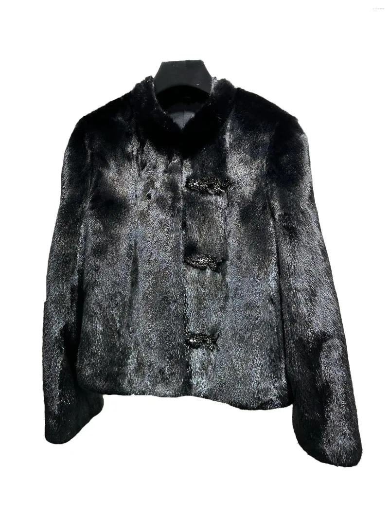 Women's Fur Mink Jacket Fashion Senior Temperament Handsome Bekväm varm 2024 hösten och vintern 1220