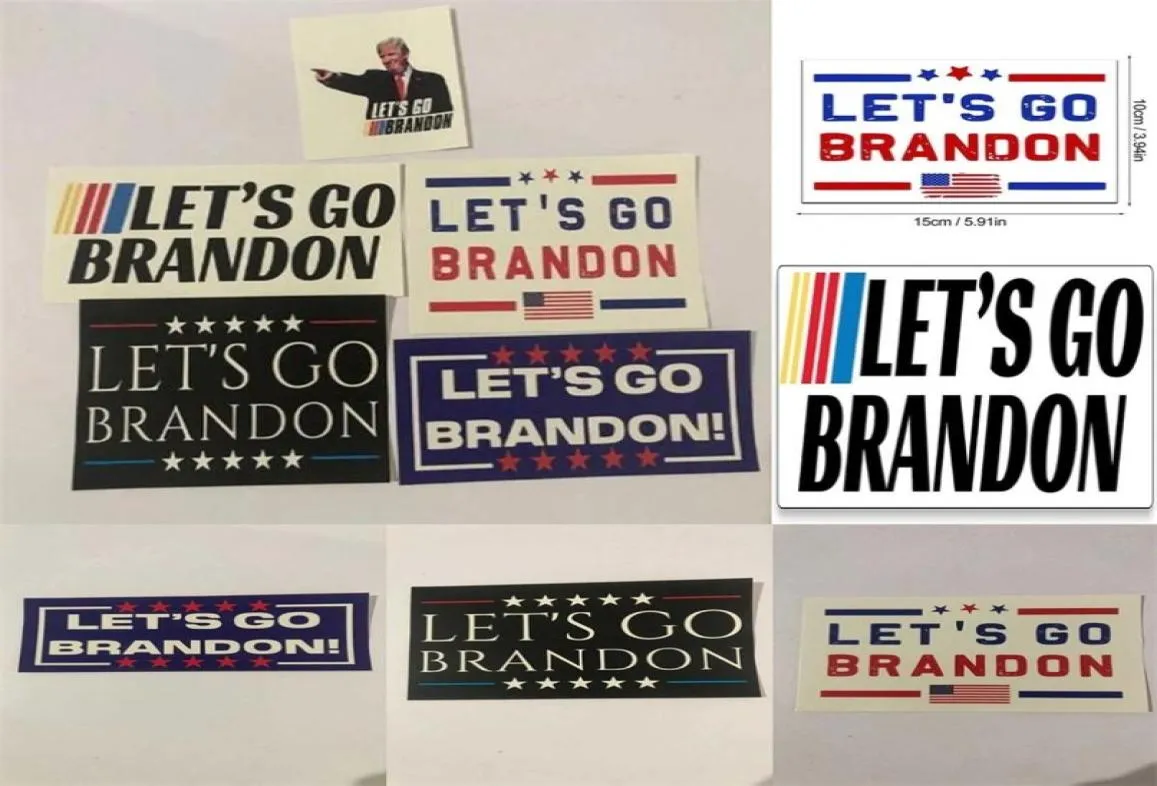 200pcsdhl let039s go brandon sticker araba kamyonu tampon vinil çıkartma fjb slogan fck anti joe biden prop props windows su kupası6307879