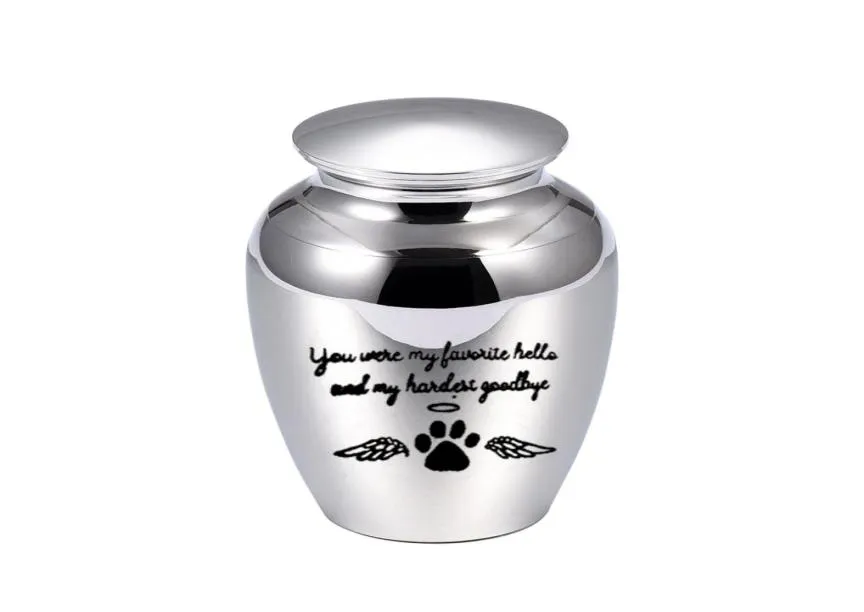 70x45MM Angel wings cremation urn for pet ashes pendant dog paw print aluminum alloy ashes holder keepsake You were my favorite h4238940