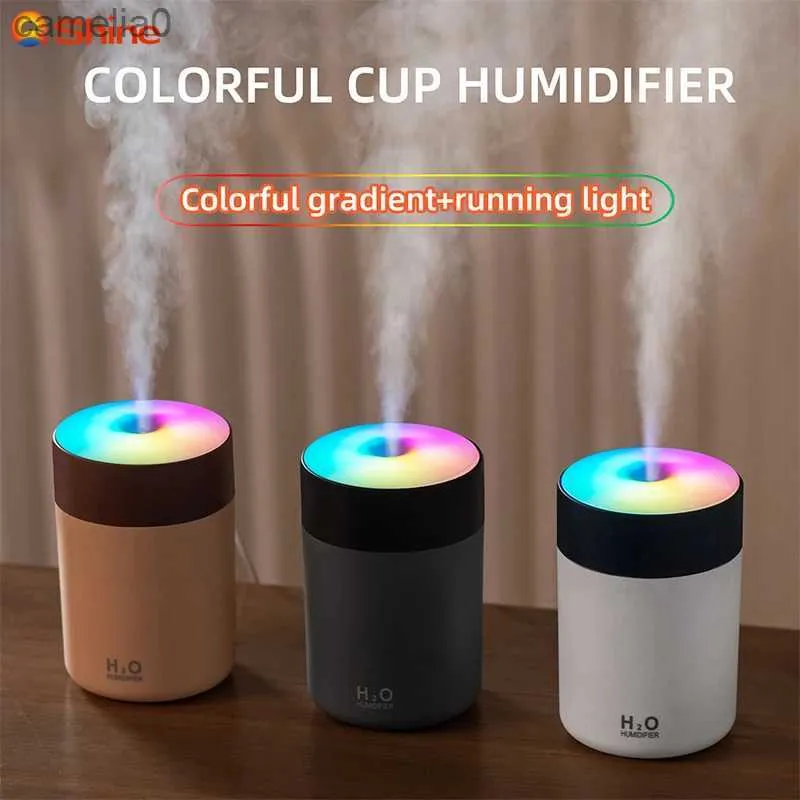 Nawilżacze 300 ml H2O powietrza nawilżacza przenośna mini dyfuzor mini USB z chłodną mgłą do sypialni do domu oczyszczacza samochodu domowego humidifierl231226