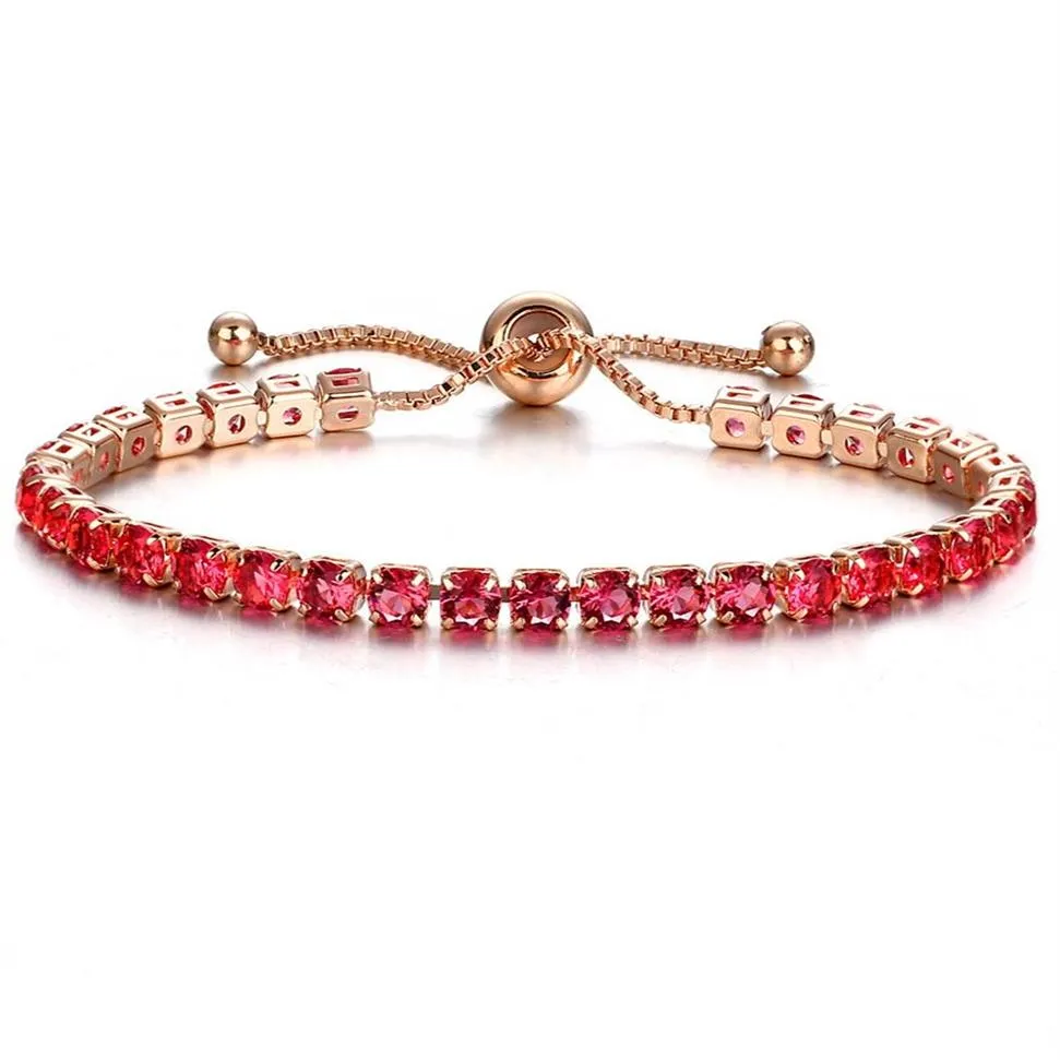 Bracciale tennis Bracciali a catena regolabili moda donna cubic zirconia oro rosa regalo d'amore gioielli di lusso lucidi2629