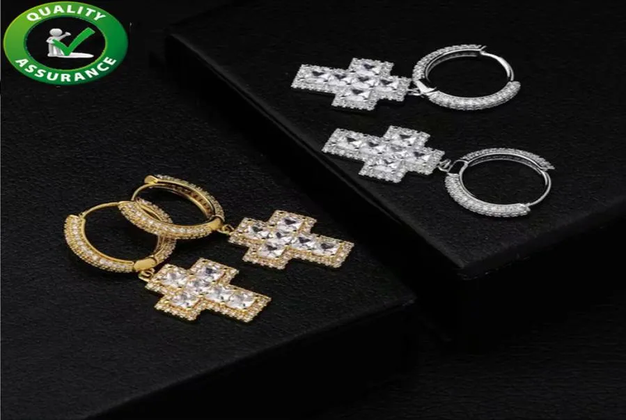 Designer de luxe Bijoux Mode Charme Femmes Boucles d'oreilles Hoop Stud Boucles d'oreilles Hip Hop Glacé Diamant Boucles d'oreilles Hommes Rappeur Hiphop Access9121478