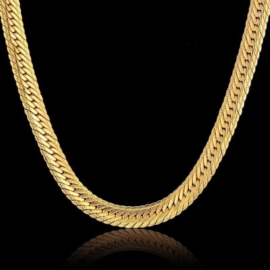 男性用のヴィンテージロングゴールドチェーンヒップホップチェーンネックレス8mmゴールドカラー厚い縁石ネックレス