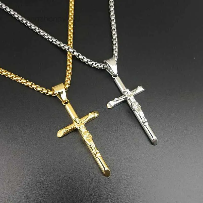 Edelstahl Hip Hop Schmuck Jesus Kreuz Anhänger Street Dance Rock Rapper Jungen Accessoires