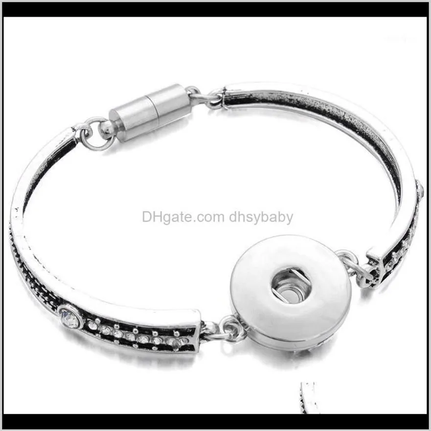 Charm Sieraden 18Mm Drukknopen Armband Hele Bloemen Gesneden Vintage Magnetische Armbanden Voor Vrouwen Mannen Ptu7R231S