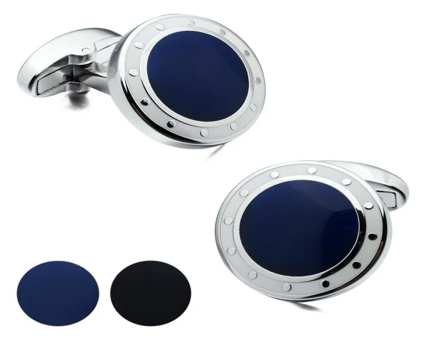 Brand HAWSON Mens Cufflinks BlueBlack Cuff links French Shirt Cuff for Navy5865219