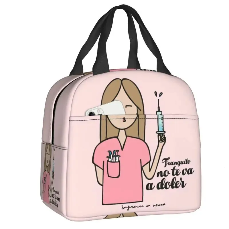 Enfermera En Apuros docteur infirmière sac à déjeuner femmes Portable refroidisseur thermique isolé boîte à déjeuner pique-nique stockage alimentaire Bento boîte 231226