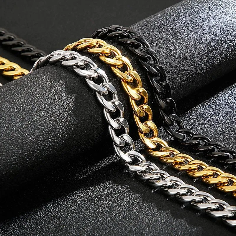 Kettingen 13 mm 15 mm zilverkleurig/goudkleurig/zwart Curb Cubaanse schakelketting roestvrij stalen ketting of armband sieraden voor mannen vrouwen