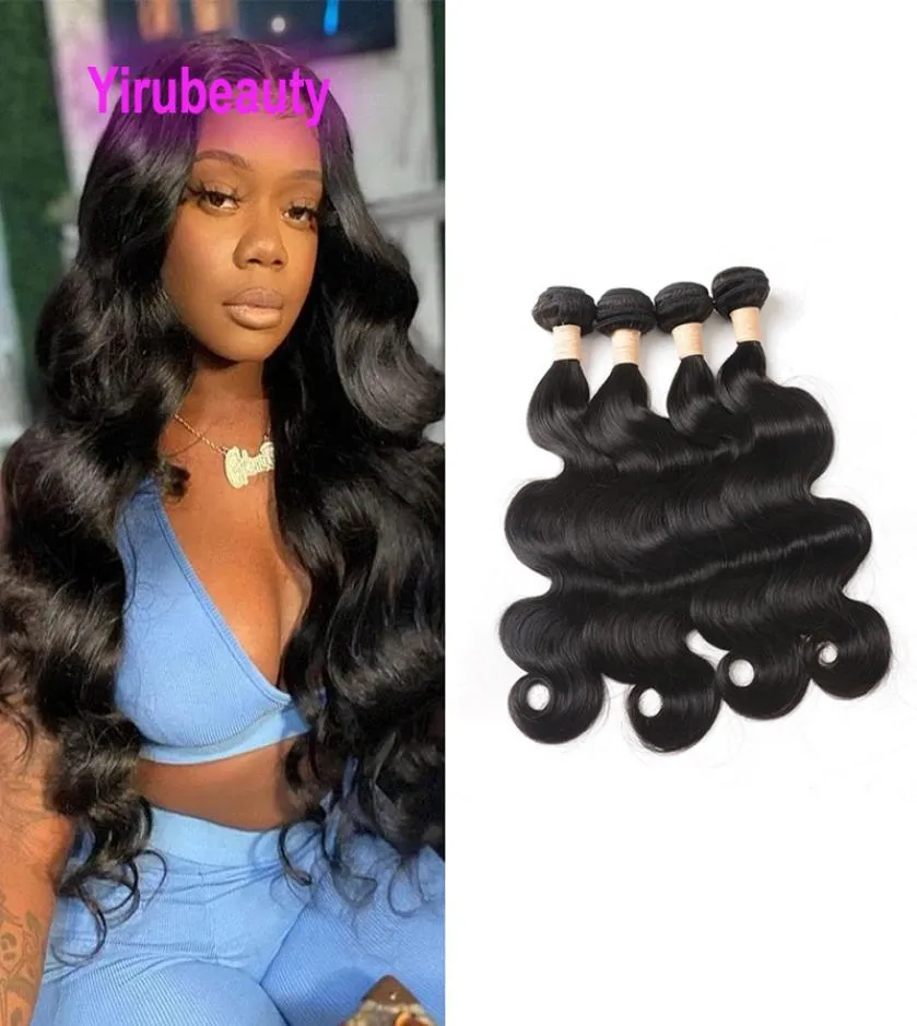 Body Wave 4 Bunds Indian Raw Virgin Human Hair Extensions Dubbel Wefts Four Pieces 1030 tum Yirubeauty6004084