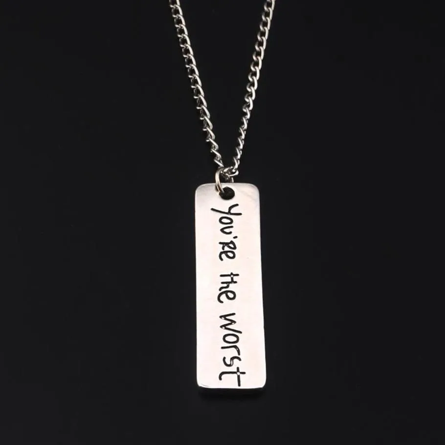 Collane con ciondolo RJ You Are The Lettering Inspirational Necklace È un accessorio personalizzato per gioielli con catena Chker in acciaio inossidabile Gift212z