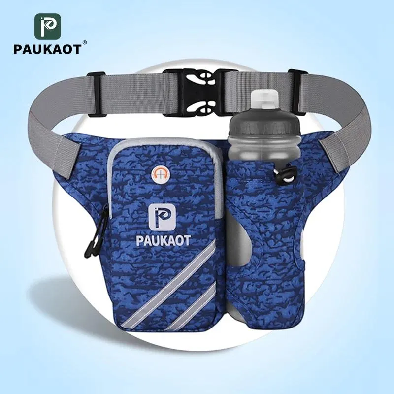 Bags PAUKAOT Women Men Running Belt Bags Sports Runner Bag Jogging Cycling Waist Pack Water Bottle Holder