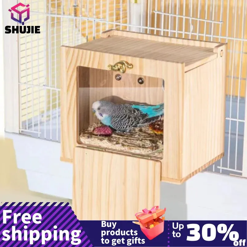 Boîte à oiseaux nidification perruche Cage maison maisons calopsitte perroquet en bois perruche élevage perruches cages en bois boîtes fournitures pour la maison 231225