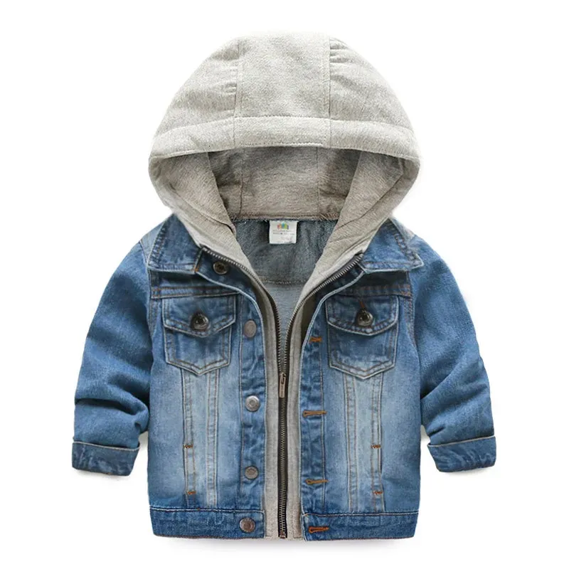 Printemps automne mode 3 4 5 6 8 10 ans adolescent enfants vêtements bébé manteau hauts beaux enfants garçons vestes en jean à capuche 231225