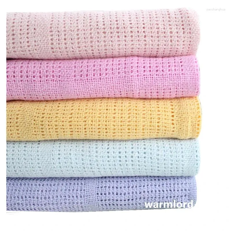 Coperte 90X120 cm Super Soft Cotone Foro all'uncinetto Sottile Avvolgente estivo Coperta lavorata a maglia per bambini Coprisedile posteriore per bambini Deken Culla