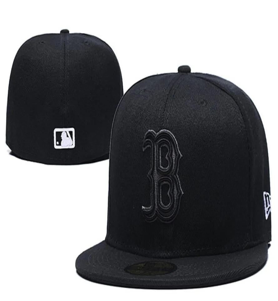 2020 New Red Sox en couleur noire complète chapeaux plats rouge B lettre brodée casquettes fermées Hip Hop Design une pièce 2104468