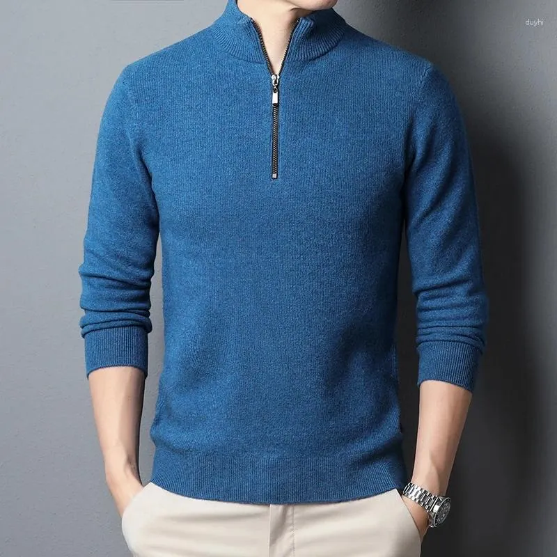 Men's Sweaters Arrival Sheep Wool Clothes Autumn & Winter Casual Zipper Sweater Pullover Knitwear Pure Cashmere Jumpers