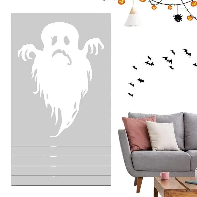 Festa decoração fantasma janela adere branco pvc bonito porta de parede adesivo decorações de halloween suprimentos para cozinha sala de jantar sala de estar banheiro