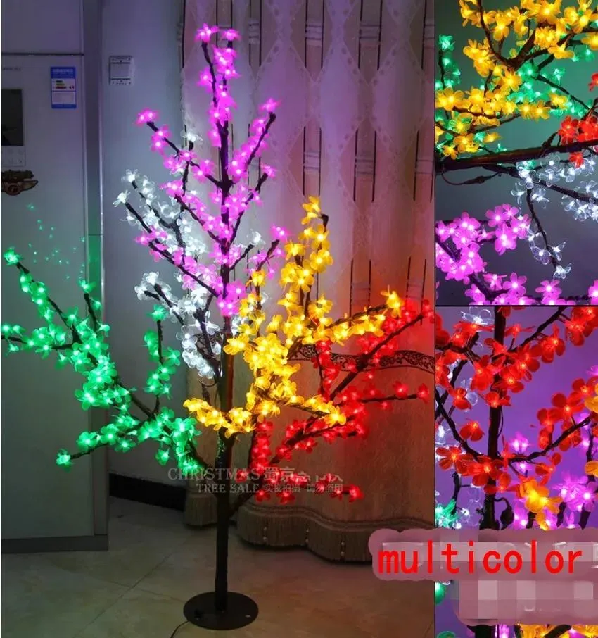 Decorações LED Cherry Blossom Tree Light 672pcs Lâmpadas LED 1,5 m de altura 110 / 220VAC Sete cores para opção à prova de chuva para uso ao ar livre Drop Shippin