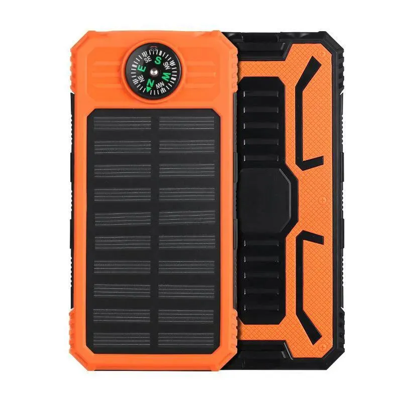 Banks Wholesale 20000Mah Solar Power Bank Charger Extern Backup Battery With Retail Box för iPhone iPad Samsung mobiltelefon