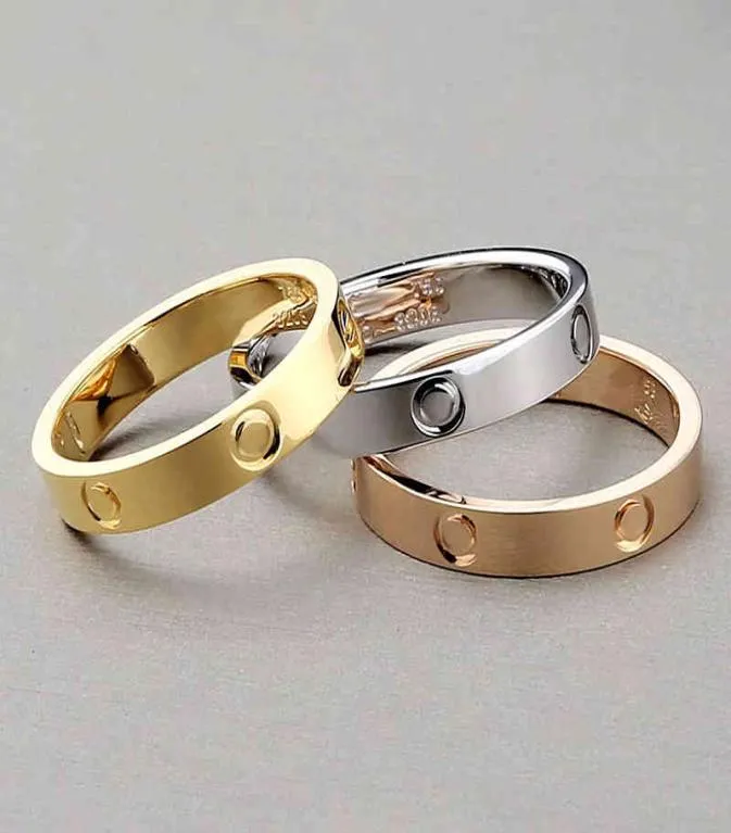 2021 New Classic Stainless Steel Gold Love Married Engagement Couple Ring For Fashion Eternal Love Jewelry For Women Christmas Gif8862928