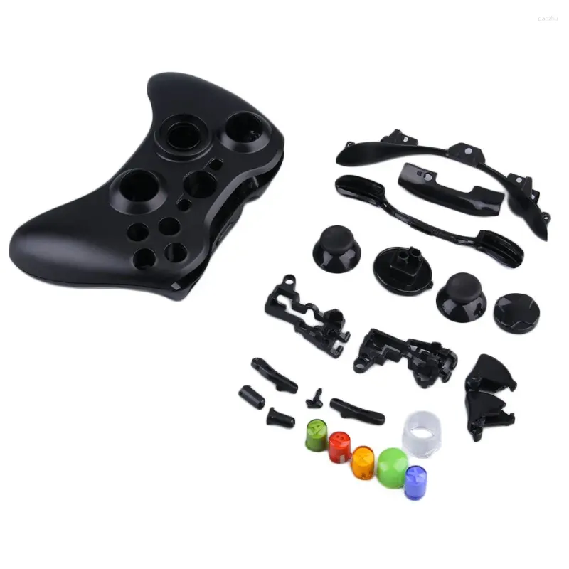 Contrôleurs de jeu 1 ensemble de boutons de manette de jeu Bluetooth sans fil portables avec boîtier complet pour Xbox 360 Black Drop