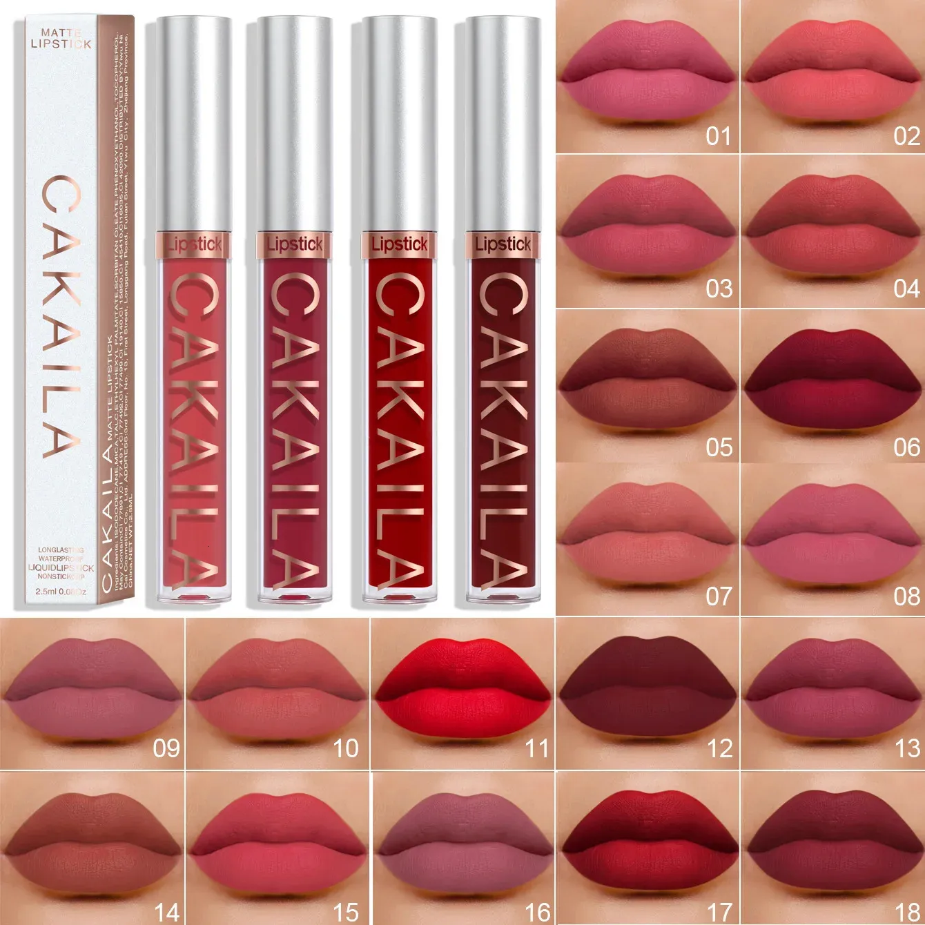 18 couleurs velours mat rouge à lèvres brillant à lèvres liquide teinte crème Pigment longue durée Texture soyeuse pour les cosmétiques des lèvres 231226
