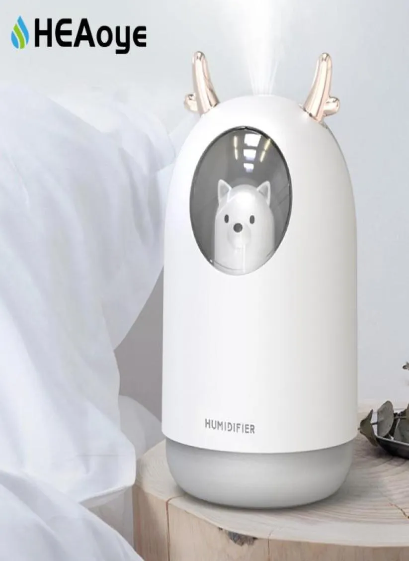 Ultrasonic Electric USB Deer Air Firidifier 300 ml PET TIMING AROME Essential Oil Diffuser Cool Mist Maker Fogger With Light Y200418313322