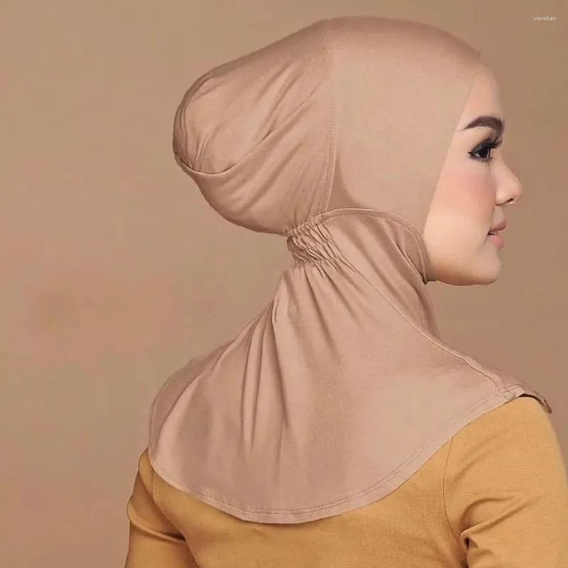 Etnische kleding Jersey Hijab Moslimvrouwen Overhead One Piece Amira Pull On Instant Sjaal Islam Hoofddoek Tulband Stretch Wrap Hoed Hoofd Nek