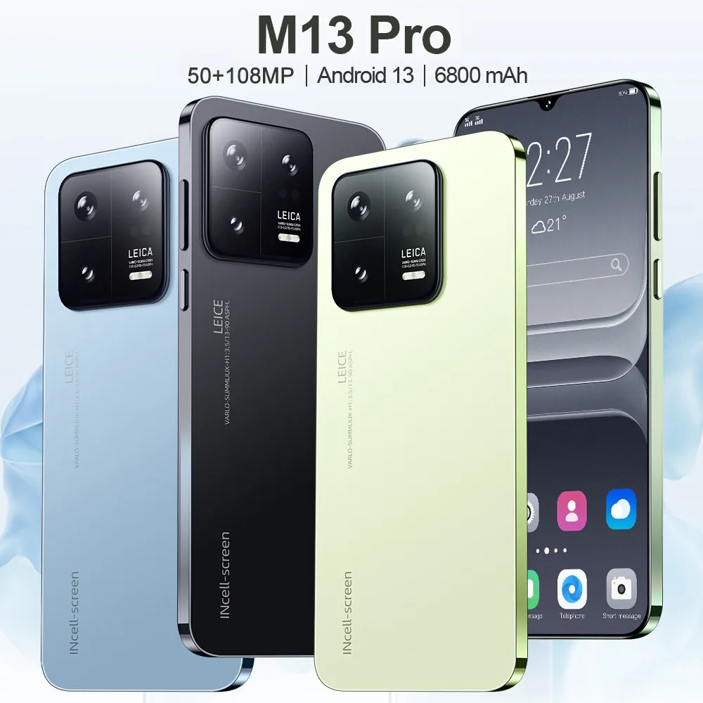 New 2023 Cross-Border Smartphone M13 Pro 2gb 16gb Large Screen Mobile Phone Android 8.0 Source Factory in Stock