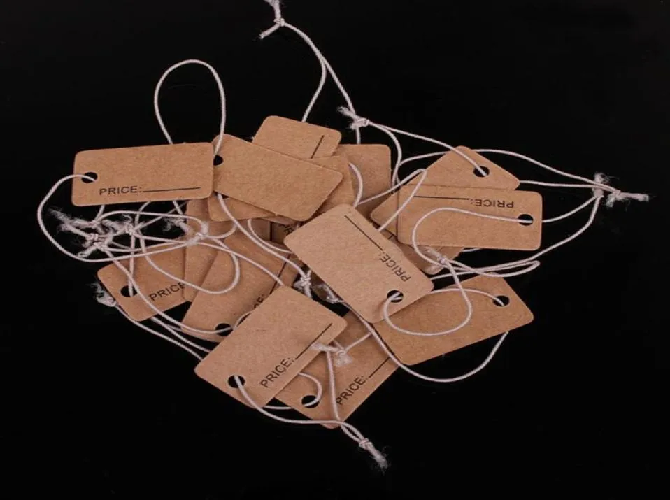 1000pcs 13cm23cm Brown Kraft String Blanks Wedding Favour Label Paper Pricing Tags with Rope7766091