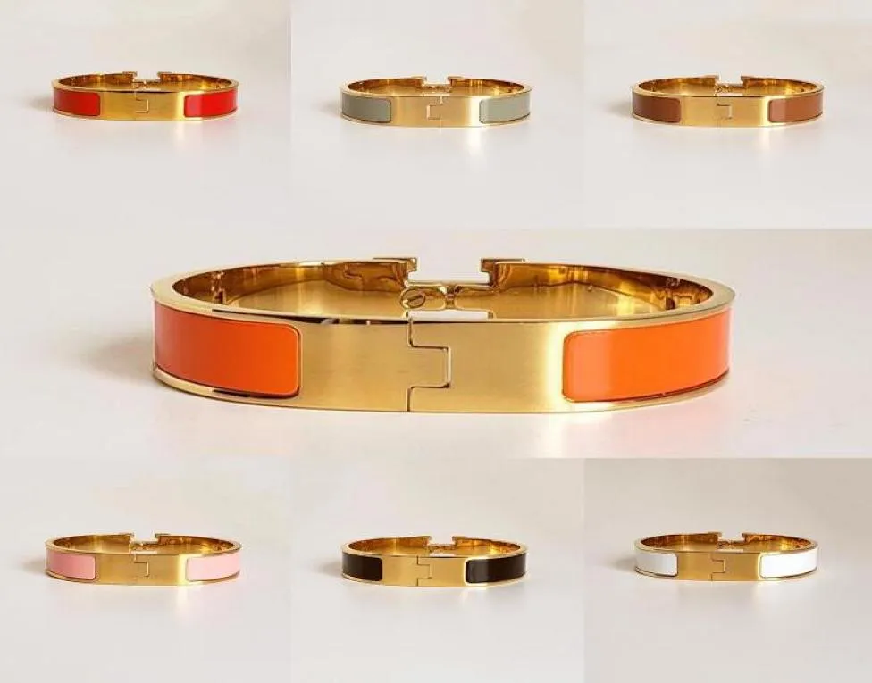 Bijoux de mode Hommes et Femmes Bracelets Classiques OrangeHaute Qualité Designer Design Bracelet En Acier Inoxydable Or Buckle3416480