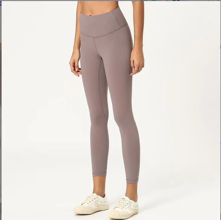 Yoga Outfit New Double-Sided Brushed Pants For Women Skin Friendly And Nude Cropped High Waist Hip Lifting Drop Delivery Otiet