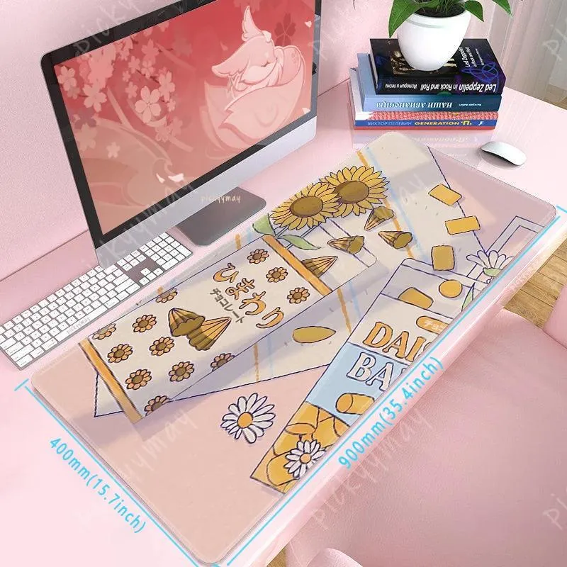 Illustrazione tappetino per Mouse grande tappeto da gioco rosa Kawaii XXL PC  Laptop antiscivolo Gamer Mousepad tastiera carina tappetini da scrivania  Overlock - AliExpress