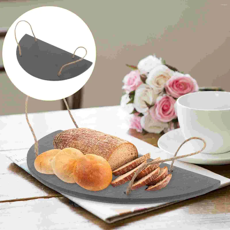 Conjuntos de louça Placa de bife Casa Sushi Charcuterie Board Slate Servindo Placas Restaurante Prato de Queijo para Sopa Pão Pan