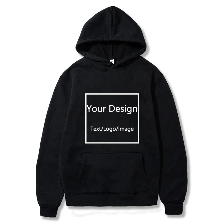 Ihr EIGENES Design/Bild Benutzerdefinierte Männer Frauen DIY Hoodies Sweatshirt Lässige Hoody-Kleidung 13 Farben Lose Mode 231226
