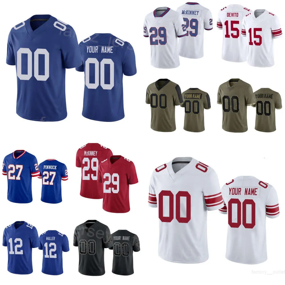 Team Football 58 Bobby Okereke Jersey Kids Man Woman 41 Micah McFadden 27 Jason Pinnock 29 Xavier McKinney 18 Isaiah Hodgins 15 DeVito 12 Darren Waller Jalin Hyatt