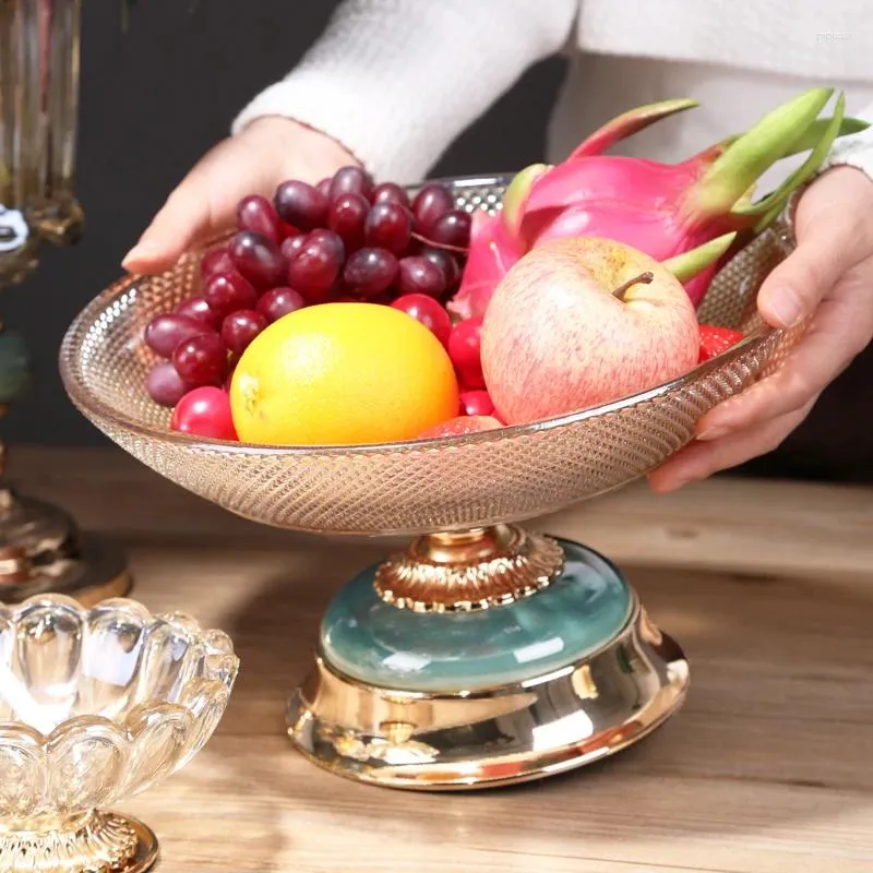 Platten Direkt Verkauf Nordic Licht Luxus Keramik Glas Obst Platte Hause Wohnzimmer Tee Tisch Dekoriert Mit Getrockneten Snack