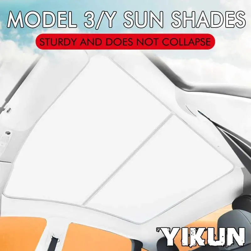 Sunshade Front Rear Sunroof Windshield Skylight Blind Shading NetUpgrade Sun Shades Glass Roof Sunshade For Tesla Model 3/Y 2021 2022