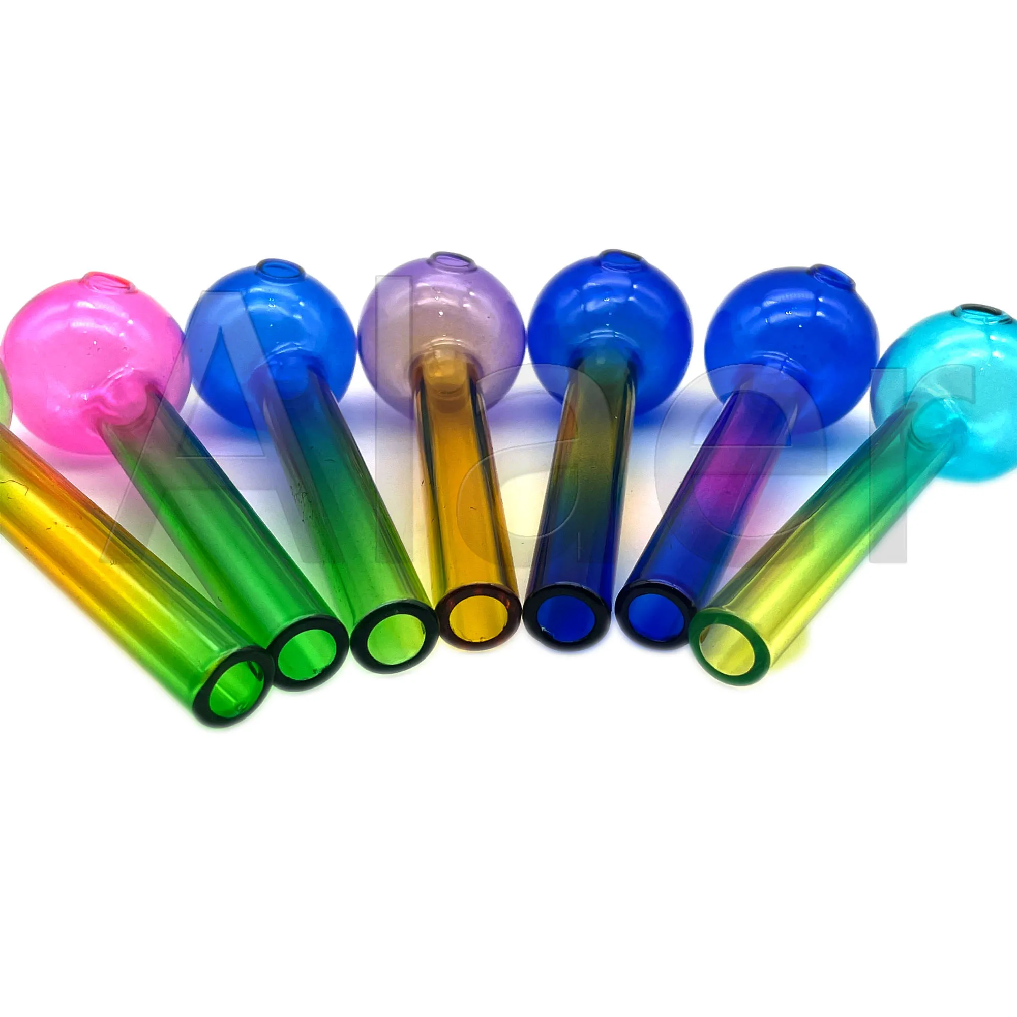 Qbsomk Rainbow Pyrex pipe mini 10cm Glass Oil Burner Pipe Colorful high quality Great cheap Tube tubes Nail tips smoking