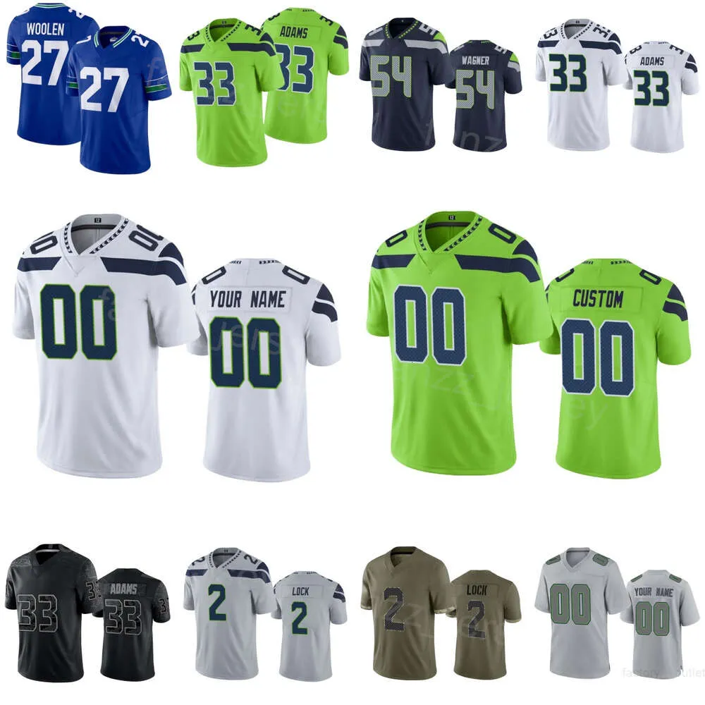 Drużyna piłka nożna 90 Jarran Reed Jersey Kids Man Woman 27 Riq Woolen 33 Jamal Adams 30 Michael Jackson 2 Drew Lock 26 Zach Charbonnet 54 Bobby Wagner 20 Julian Love Stitch