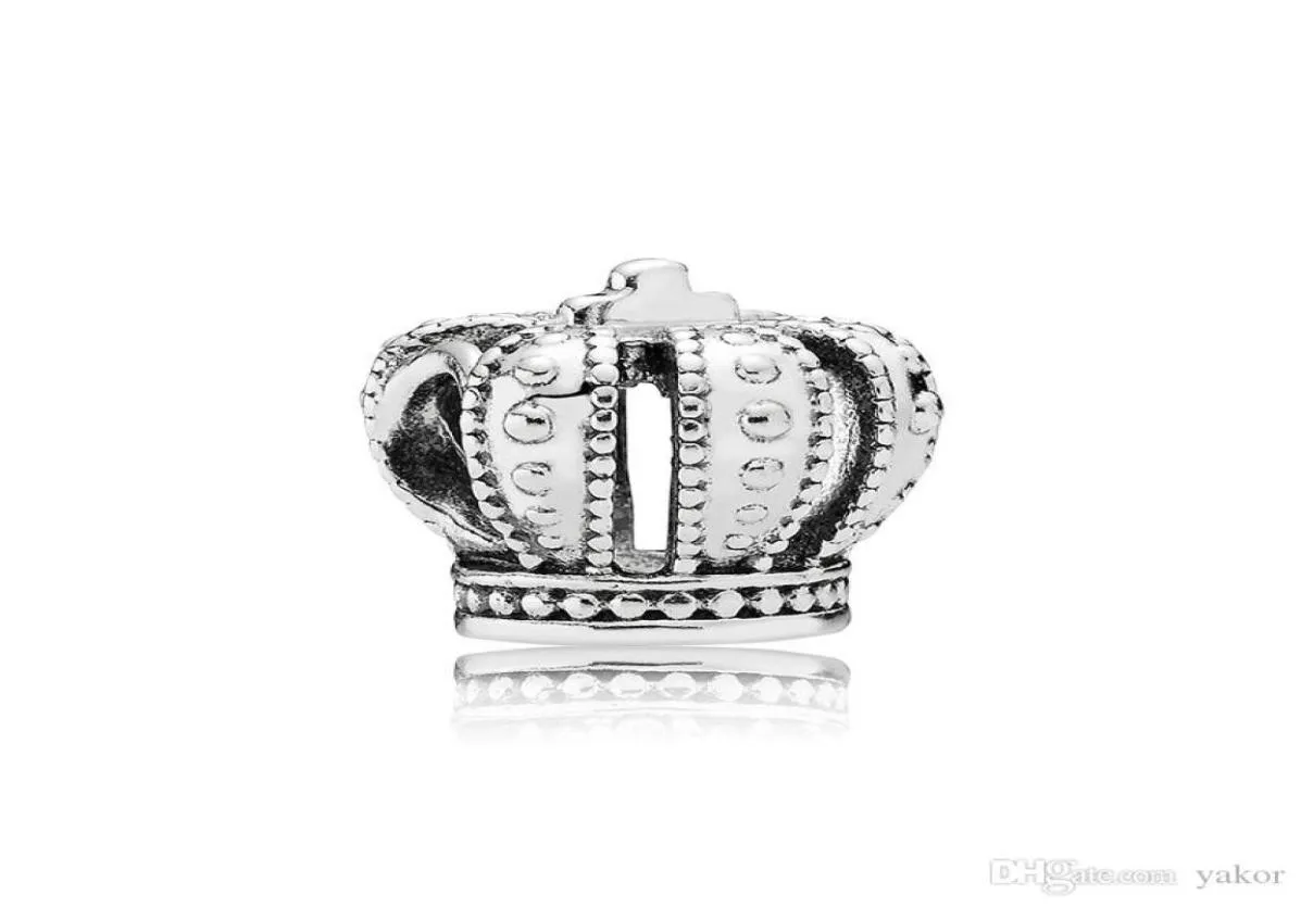 Ensemble de breloques couronne classique en argent Sterling 925, boîte originale pour Bracelet à bricoler soi-même, perles européennes, accessoires de bijoux à breloques 8790490