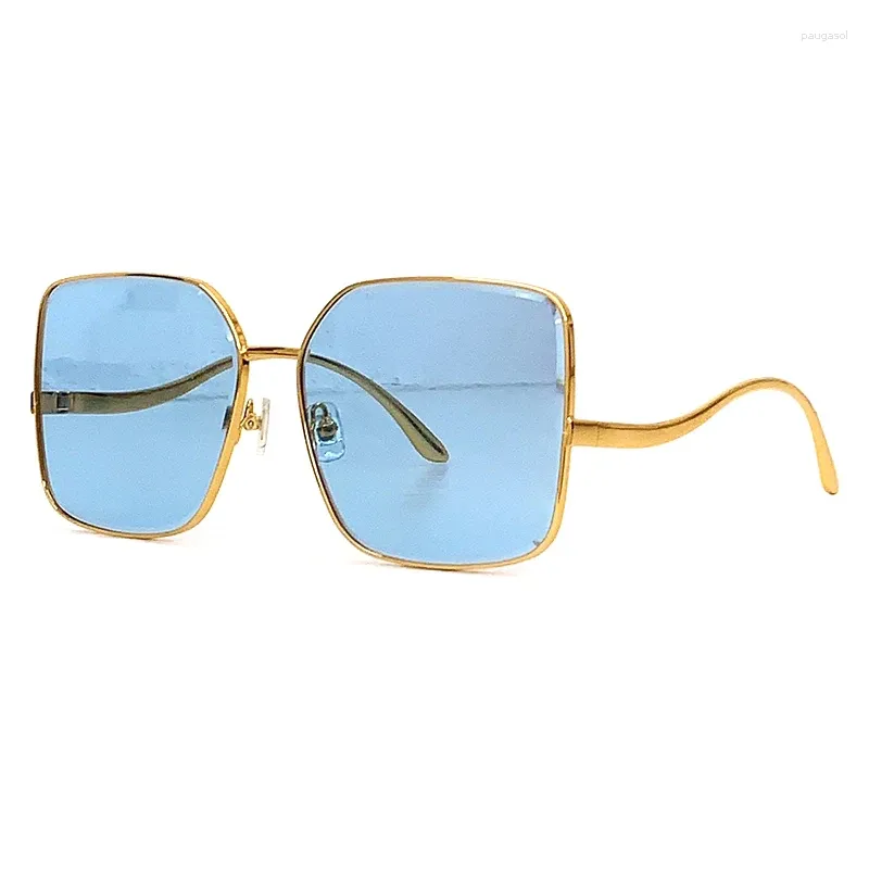 Óculos de sol quadro de liga quadrado para mulheres designer de marca de alta qualidade feminino vintage moda óculos